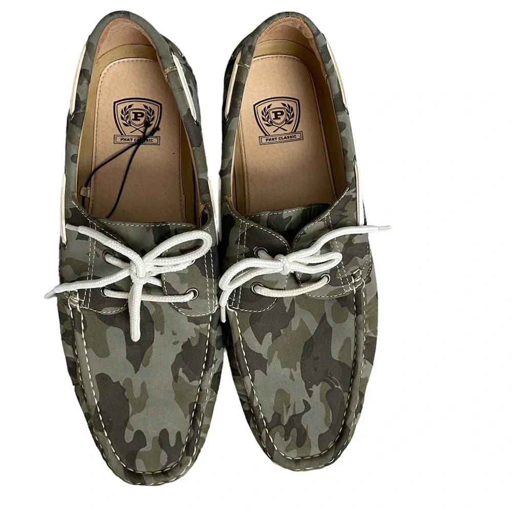 Phat Classic Mens Camo Deck/Boat Shoes Size 13